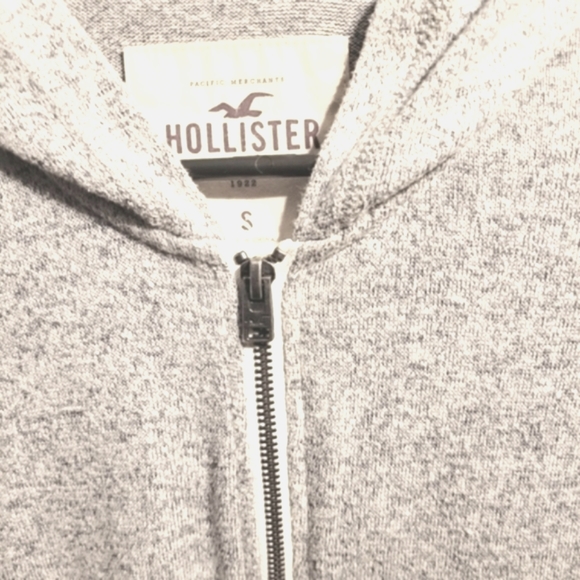 Hollister Full-Zip Gray Hoodie Size Small Excellent Lightweight ✅️ - Picture 2 of 3